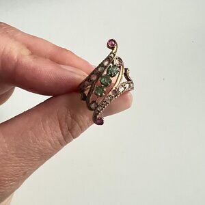 Vintage Art Nouveau  15 Carat Rose Gold Ring
